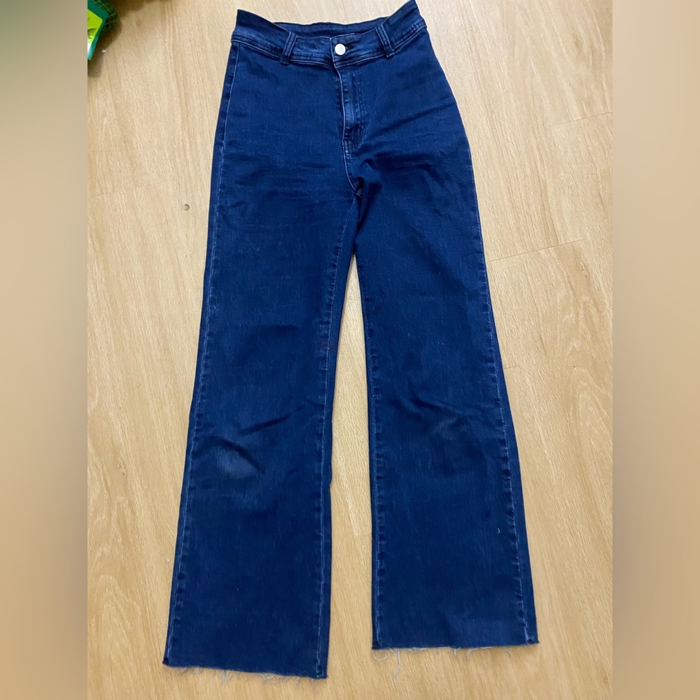 High waisted wide leg jeans